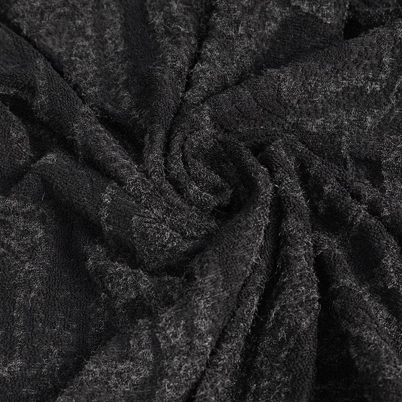 DEVIL FASHION Men's Gothic Irregular Multi-chain Coat with Hood Black