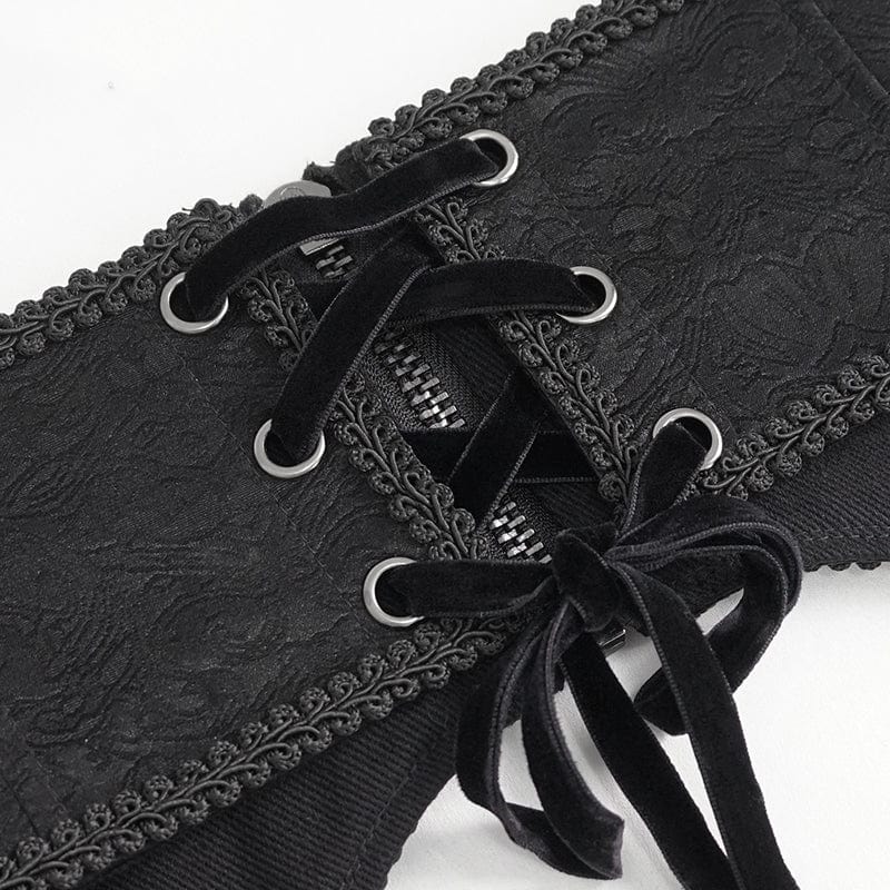 DEVIL FASHION Men's Gothic Irregular Multi-chain Zipper Girdle