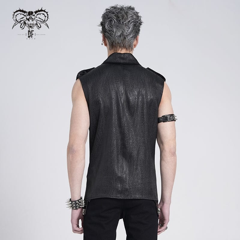 Men's Gothic Irregular Studded Lace-up Vest – Punk Design