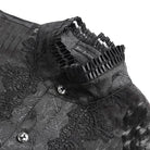 DEVIL FASHION Men's Gothic Jacquard Decal Stand Collar Shirt Black