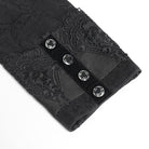 DEVIL FASHION Men's Gothic Jacquard Decal Stand Collar Shirt Black