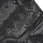 DEVIL FASHION Men's Gothic Jacquard Decal Stand Collar Shirt Black