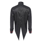 DEVIL FASHION Men's Gothic Jacquard Decal Stand Collar Shirt Red
