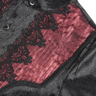DEVIL FASHION Men's Gothic Jacquard Decal Stand Collar Shirt Red