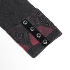 DEVIL FASHION Men's Gothic Jacquard Decal Stand Collar Shirt Red