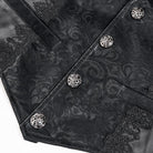 Chaleco gótico jacquard de cuello halter y botonadura sencilla para hombre DEVIL FASHION, color negro
