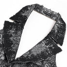 Chaleco de hombre DEVIL FASHION de jacquard gótico con cuello halter y botonadura sencilla, color plata.