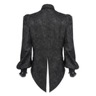 DEVIL FASHION Men's Gothic Jacquard Swallow-tailed Shirt with Necktie Black