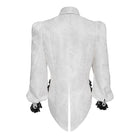 DEVIL FASHION Men's Gothic Jacquard Swallow-tailed Shirt with Necktie White