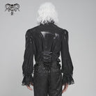 DEVIL FASHION Men's Gothic Lace Splice Lace-up Puff Sleeved Shirt