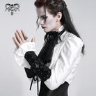 DEVIL FASHION Men's Gothic Lace-up Studs Cross Gloves