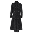 DEVIL FASHION Men's Gothic Lapel Collar Embroidered Velvet Coat Black