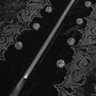 DEVIL FASHION Men's Gothic Lapel Collar Embroidered Velvet Coat Black