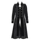 DEVIL FASHION Men's Gothic Lapel Collar Embroidered Velvet Coat Black