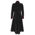DEVIL FASHION Men's Gothic Lapel Collar Embroidered Velvet Coat Red
