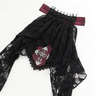 DEVIL FASHION Men's Gothic Puff Sleeved Beaded Shirt with Lace Necktie