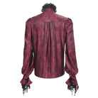 DEVIL FASHION Men's Gothic Puff Sleeved Beaded Shirt with Lace Necktie