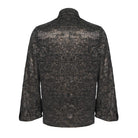 DEVIL FASHION Men's Gothic Puff Sleeved Faux Leather Splice Shirt with Chain