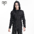 DEVIL FASHION Men's Gothic Ripped Lace-up Studs Hoodies