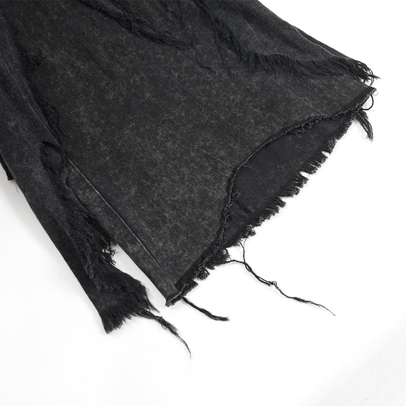 DEVIL FASHION Herren-Gothic-Hose mit Rissen, Ringen und Nieten