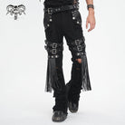 DEVIL FASHION Men's Gothic Ripped Tassels Pants