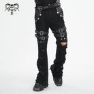 DEVIL FASHION Men's Gothic Ripped Tassels Pants