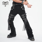 DEVIL FASHION Men's Gothic Ripped Tassels Pants