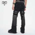 DEVIL FASHION Men's Gothic Ripped Tassels Pants
