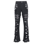 DEVIL FASHION Men's Gothic Ripped Tassels Pants