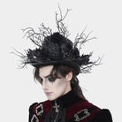 DEVIL FASHION Men's Gothic Rose Leaf Branch Hat