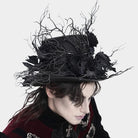 DEVIL FASHION Men's Gothic Rose Leaf Branch Hat