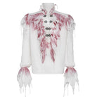 Camisa gótica de cuello alto con volantes y escote pronunciado para hombre de DEVIL FASHION