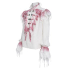 Camisa gótica de cuello alto con volantes y escote pronunciado para hombre de DEVIL FASHION