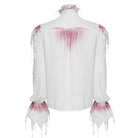 Camisa gótica de cuello alto con volantes y escote pronunciado para hombre de DEVIL FASHION