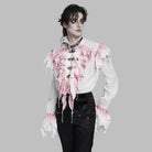 Camisa gótica de cuello alto con volantes y escote pronunciado para hombre de DEVIL FASHION