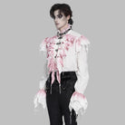 Camisa gótica de cuello alto con volantes y escote pronunciado para hombre de DEVIL FASHION