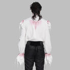 Camisa gótica de cuello alto con volantes y escote pronunciado para hombre de DEVIL FASHION