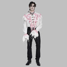 Camisa gótica de cuello alto con volantes y escote pronunciado para hombre de DEVIL FASHION