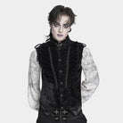 Chaleco gótico de cuello alto con volantes y botonadura sencilla para hombre de DEVIL FASHION