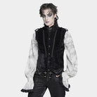 Chaleco gótico de cuello alto con volantes y botonadura sencilla para hombre de DEVIL FASHION