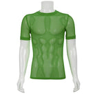 Camisa gótica de malla transparente de manga corta para hombre DEVIL FASHION