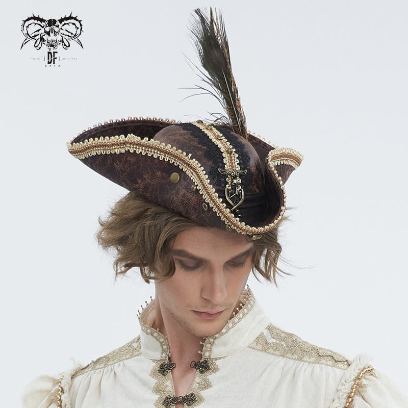 DEVIL FASHION Men's Gothic Skull Lace Hem Hat