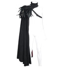 DEVIL FASHION Men's Gothic Stand Collar Feather Cape