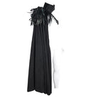 DEVIL FASHION Men's Gothic Stand Collar Feather Cape