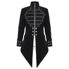 DEVIL FASHION Herren Gothic Stehkragen Spitze Splice Schwalbenschwanz Mantel Schwarz