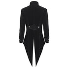 DEVIL FASHION Herren Gothic Stehkragen Spitze Splice Schwalbenschwanz Mantel Schwarz