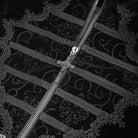 DEVIL FASHION Herren Gothic Stehkragen Spitze Splice Schwalbenschwanz Mantel Schwarz