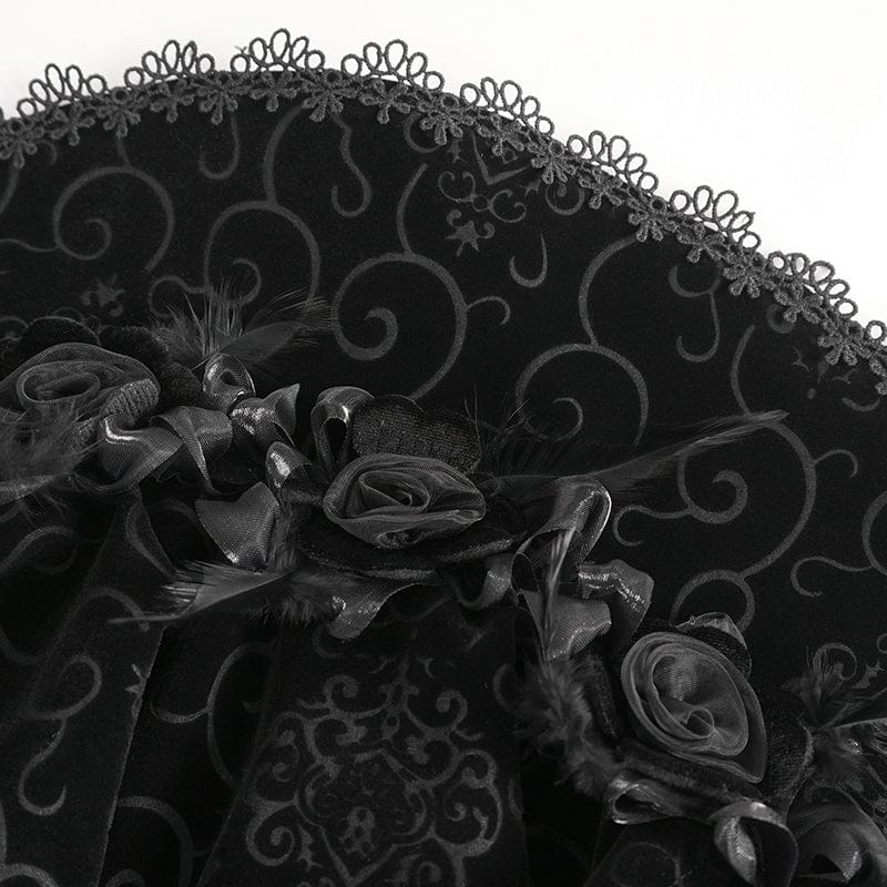 DEVIL FASHION Herren Gothic Stehkragen Spitze Splice Samtumhang