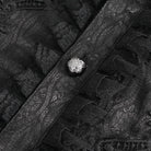 DEVIL FASHION Men's Gothic Stand Collar Puff Sleeved Lace Splice Shirt