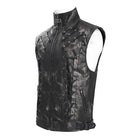 DEVIL FASHION Men's Gothic Stand Collar Strappy Splice Waistcoat